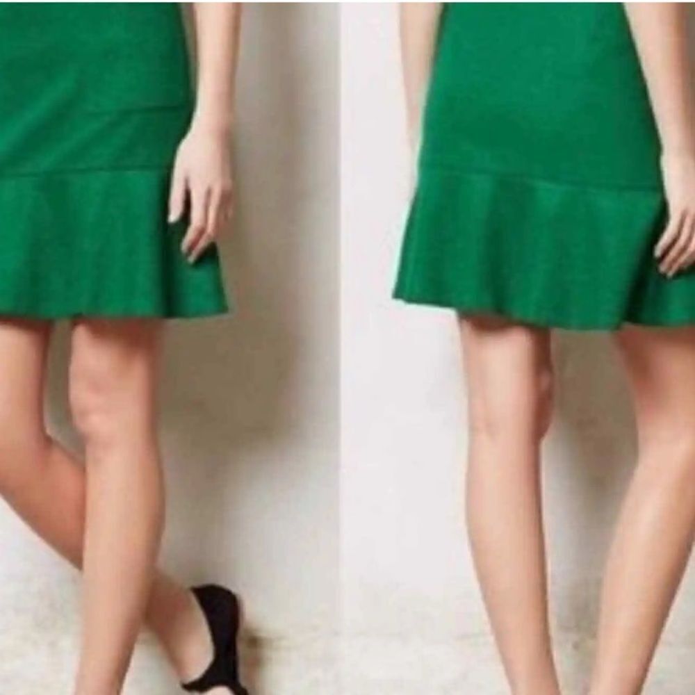 Anthropologie | Maeve | Green Wool Blend Skirt | 4 - Picture 2 of 12